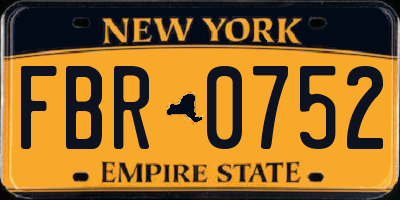 NY license plate FBR0752