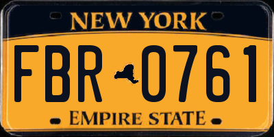 NY license plate FBR0761