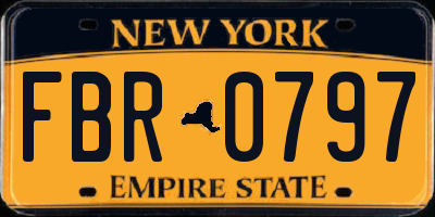 NY license plate FBR0797