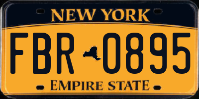 NY license plate FBR0895