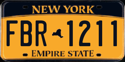 NY license plate FBR1211