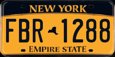 NY license plate FBR1288