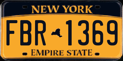 NY license plate FBR1369