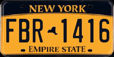 NY license plate FBR1416