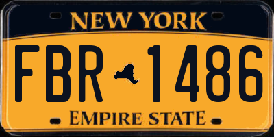 NY license plate FBR1486