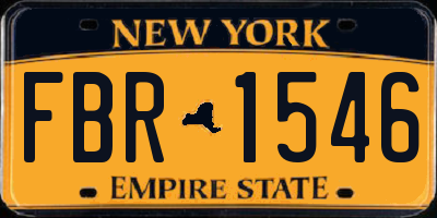 NY license plate FBR1546