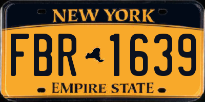 NY license plate FBR1639