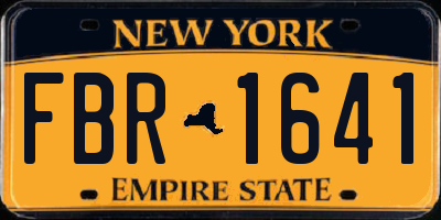 NY license plate FBR1641