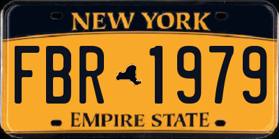 NY license plate FBR1979