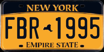 NY license plate FBR1995