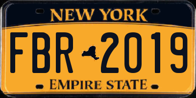 NY license plate FBR2019