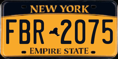 NY license plate FBR2075