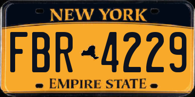 NY license plate FBR4229