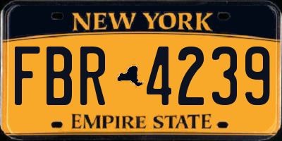 NY license plate FBR4239