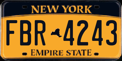 NY license plate FBR4243