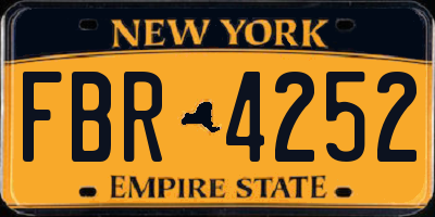 NY license plate FBR4252