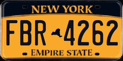 NY license plate FBR4262