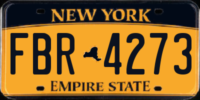 NY license plate FBR4273