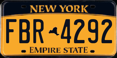 NY license plate FBR4292