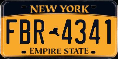 NY license plate FBR4341