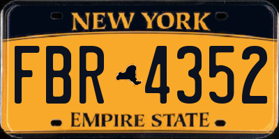 NY license plate FBR4352