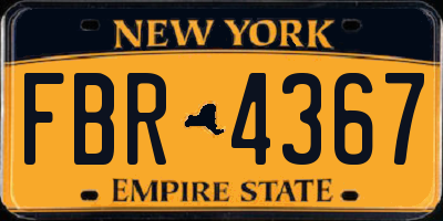 NY license plate FBR4367
