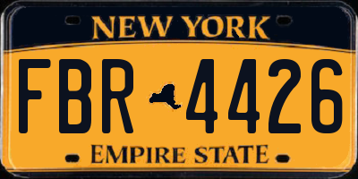 NY license plate FBR4426