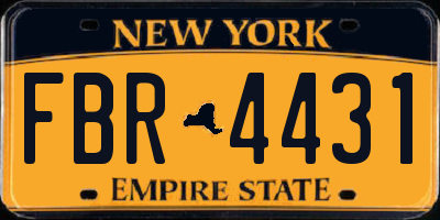 NY license plate FBR4431