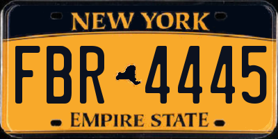 NY license plate FBR4445