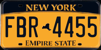 NY license plate FBR4455