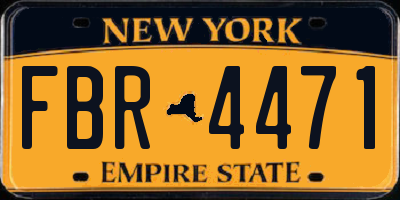 NY license plate FBR4471