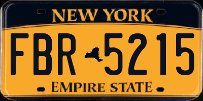 NY license plate FBR5215