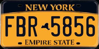 NY license plate FBR5856