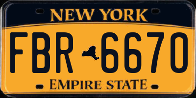 NY license plate FBR6670