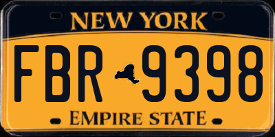 NY license plate FBR9398