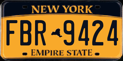 NY license plate FBR9424