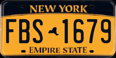 NY license plate FBS1679