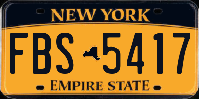 NY license plate FBS5417