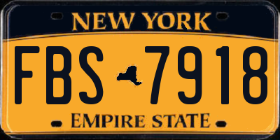NY license plate FBS7918