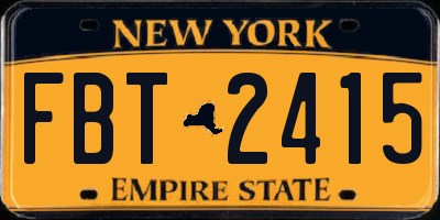 NY license plate FBT2415