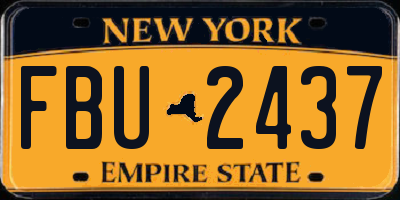 NY license plate FBU2437
