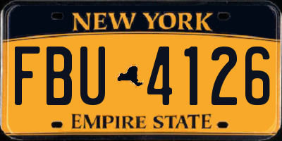 NY license plate FBU4126
