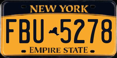 NY license plate FBU5278