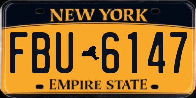 NY license plate FBU6147