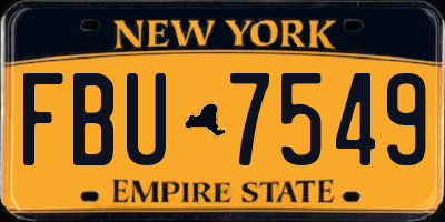 NY license plate FBU7549