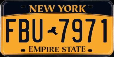 NY license plate FBU7971