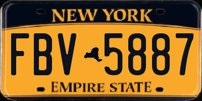 NY license plate FBV5887
