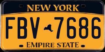 NY license plate FBV7686