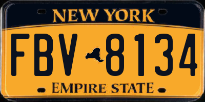NY license plate FBV8134