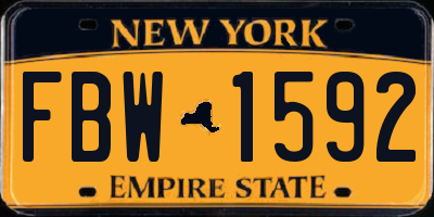 NY license plate FBW1592